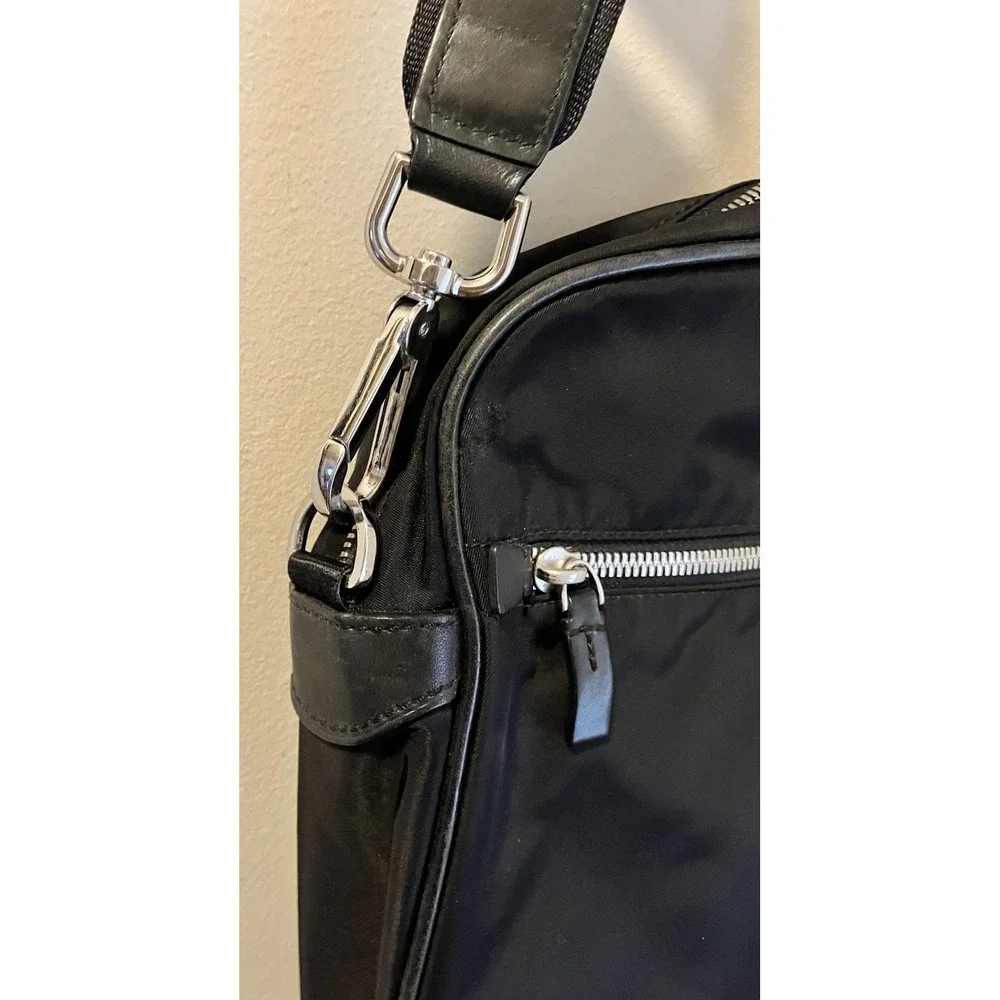 Tumi Slim Briefcase Laptop Bag Black Ballistic Nylon‎ Shoulder Strap Organizer